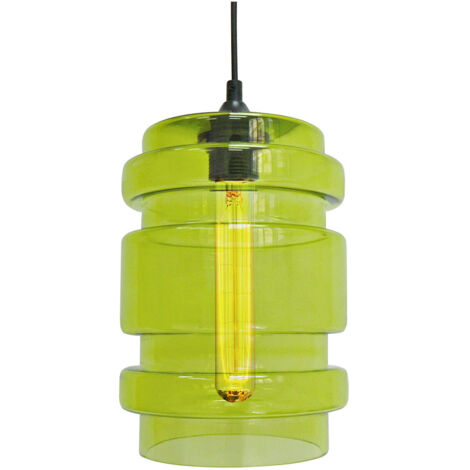 Suspension Candellux Decorado verre vert Ø17 noir E27 (1/2)