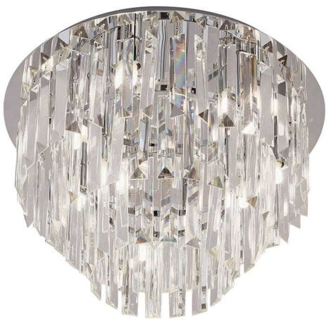 Plafonnier Maxlight cristal 5 niveaux chrome Monaco 9xG9 (1/3)