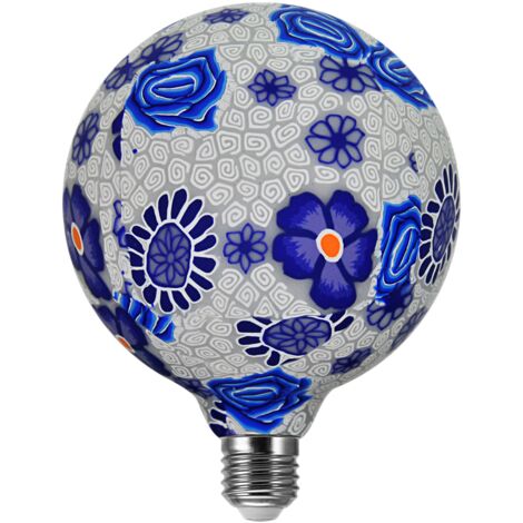 Ampoule déco LED bleue G125 E27 4W 3000K Polux FOLK