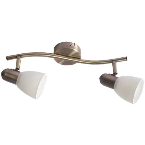 Spot plafond/mur double Soma brun/blanc E14 2x40W Rabalux (1/4)