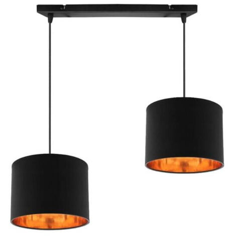 Suspension Candellux Candida noire/or 2xE27 95cm max (1/2)