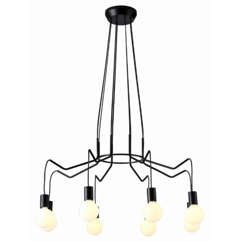 Suspension Candellux Basso 38-71057 noire 8xE27 loft (1/2)