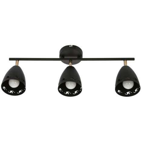 Plafonnier Candellux Coty métal 3xE14 70cm noir/or IP20 (1/5)