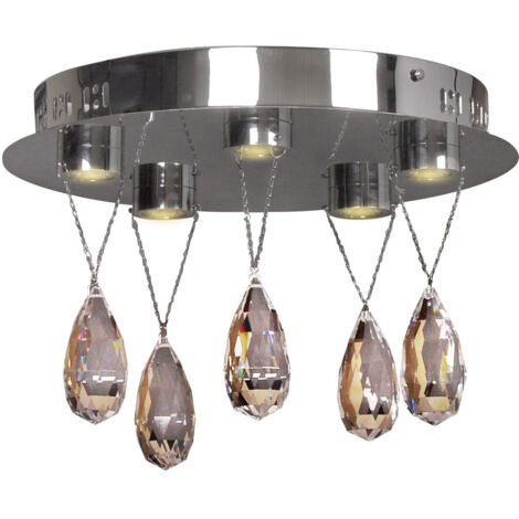 Plafonnier LED Candellux Prisma chromé cristal 34 cm (1/2)