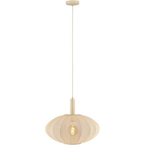 Suspension crème tissu Corina Lucide Ø50 1xE27 40W
