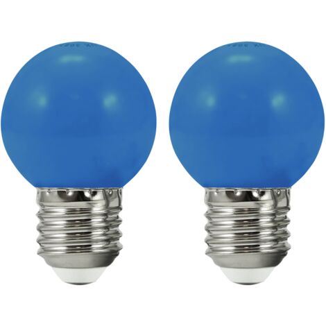 Polux ampoules LED 36V E27 G45 bleues guirlande ext x2