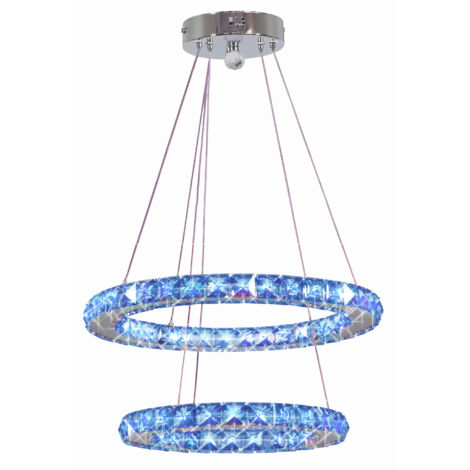 Suspension cristal LED Candellux Lords Ø44 chrom/bleu (1/2)