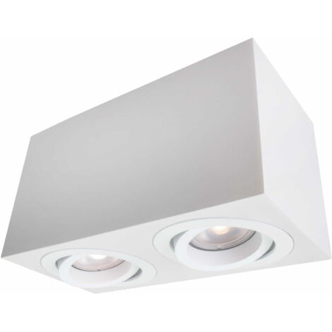 Spot plafonnier Lyon 2xGU10 blanc métal Light Prestige (1/3)