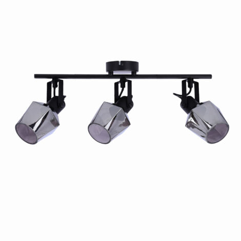 Lampe plafond Candellux RANDI 3xE14 noir métal dimmable (1/4)