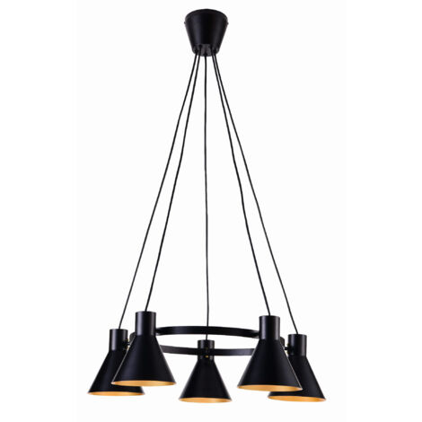 Suspension Candellux More 35-71163 métal noir/or 5xE27 (1/3)
