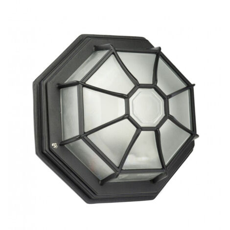 Plafonnier extérieur rétro noir IP44 E27 alu 26,5cm