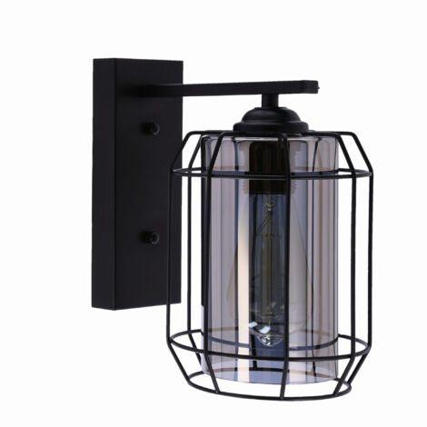 Applique murale Candellux Jonera noir verre fumé E27 (1/4)