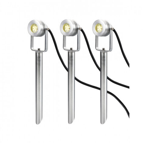 Kit 3 spots extérieurs LED 12V IP54 alu Spennymoor (1/2)