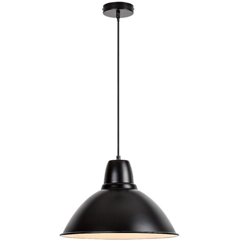 Lampe suspendue wilbour métal noir blanc e27 1 x max.60w h: 120cm Ø36 cm dimmable (1/5)