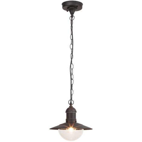Pendentif lumière extérieure Oslo métal plastique noir Ø24cm H: 76cm IP44 (1/4)