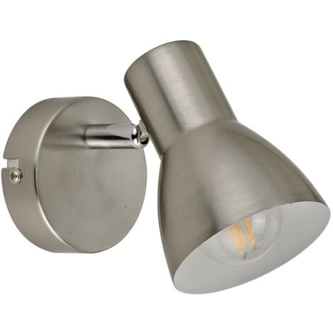 Applique murale moderne nickel satiné spot orientable E14 Italux (1/3)
