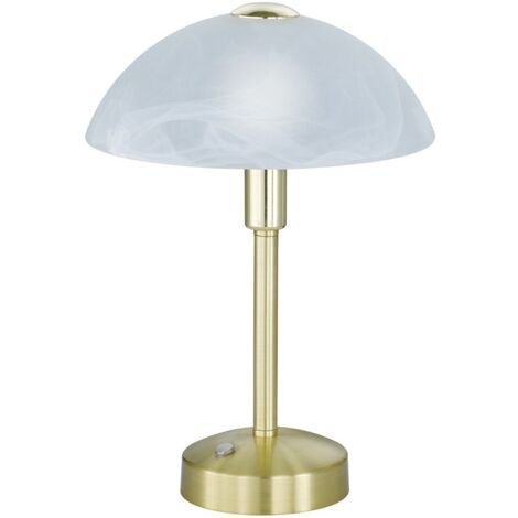 Lampe de Table Champignon Moderne Led Touch Gradateur Femme Laiton et Verre Albâtre Eclairage Trio (1/3)