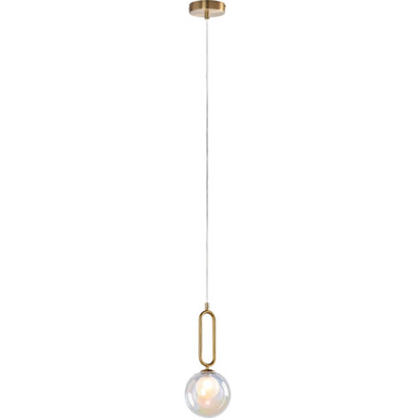 Suspension ROSEHIP G9 1x MAX 25W métal champagne, verre multicolore H: 150cm Ø15cm dimmable (1/4)