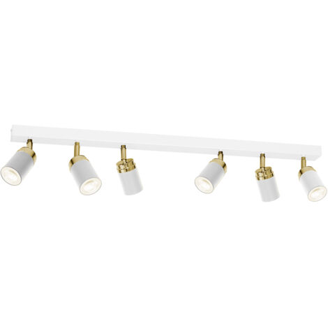 Rampe 6 spots orientables blanc/or GU10 Luminex Reno