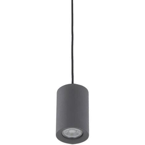 Suspension Italux Jet GU10 grise métal Ø8 cm moderne (1/2)