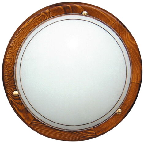 Plafonnier Candellux 13-32266 chêne/verre Ø30 E27 blanc (1/5)