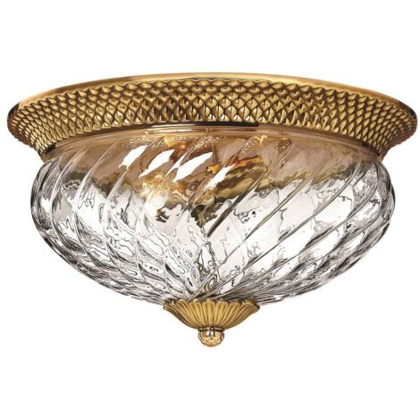 Plantation de plafonnier E27 40W en laiton solide, verre Brüniert B: 36.1cm Ø36.1cm Dimmable (1/5)