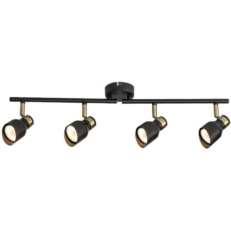 Plafonnier noir/or 4 spots orientables GU10 Rabalux (1/5)
