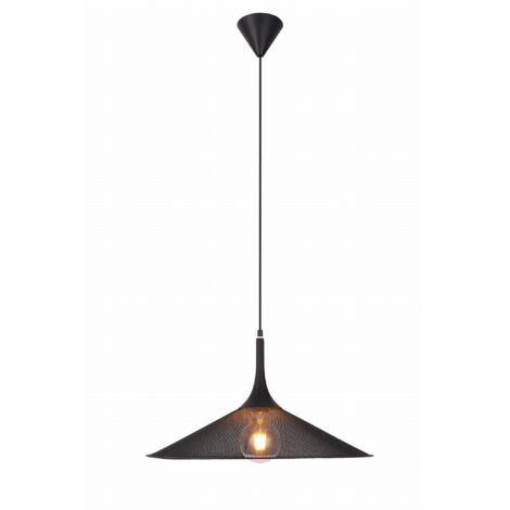 Suspension Candellux Kiruna noire métal Ø50 110cm E27 (1/2)