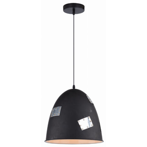 Suspension Candellux Patch noire métal Ø29 E27 style (1/2)