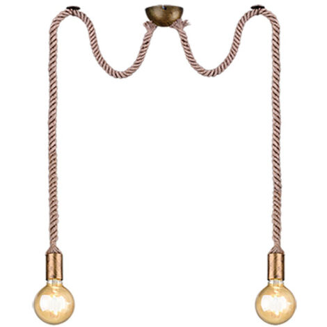 Suspension Cord Lampe à corde 2 lumières bronze - 310100204 (1/5)