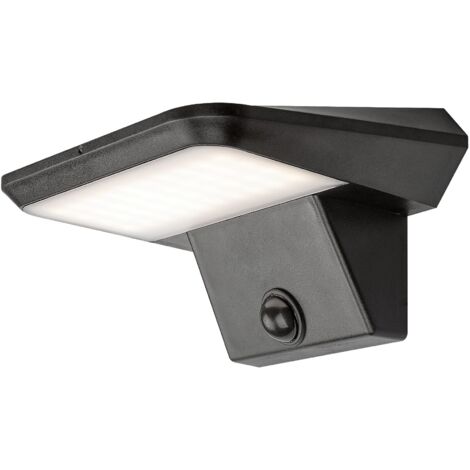 Lampe murale Qesa Plastic Black LED 10W IP44 4000K L: 15,5 cm B: 10 cm H: 7,5 cm avec capteur (1/5)