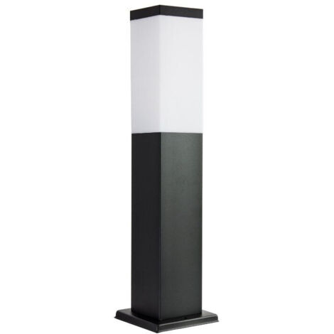 Borne de jardin carrée 45 cm E27 noire IP44 SU-MA Inox (1/3)