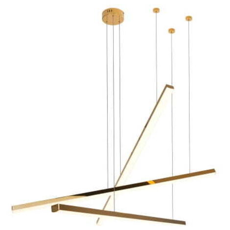 Suspension Trio dorée polie 3 feux LED 36W Maxlight (1/4)
