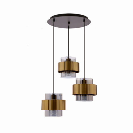 Lustre Candellux Spiega 3xE27 60W noir laiton fumé (1/4)