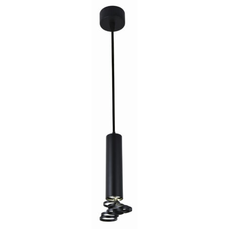 Suspension Candellux Tuba noire métal GU10 Ø6cm 50W (1/3)