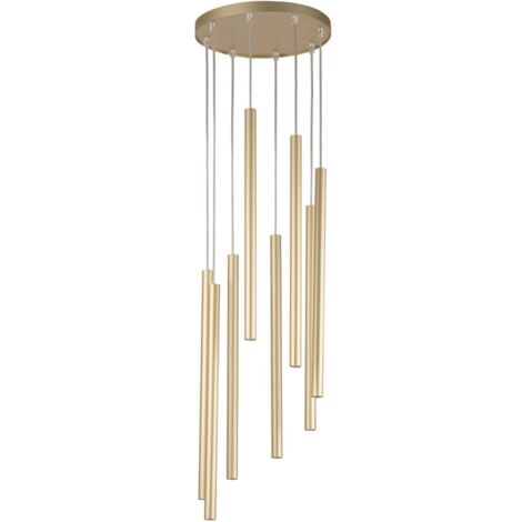 Suspension moderne ronde dorée Ø30 Sopel 8xG9 Sigma (1/3)