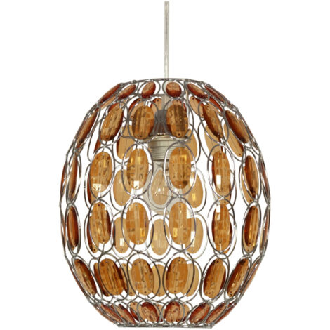 Suspension Candellux Selma Ø25 cm chrome cristal brun (1/2)