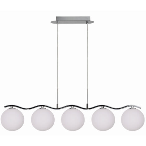 Suspension Candellux Ramon chromé blanc 5xG9 verre (1/2)