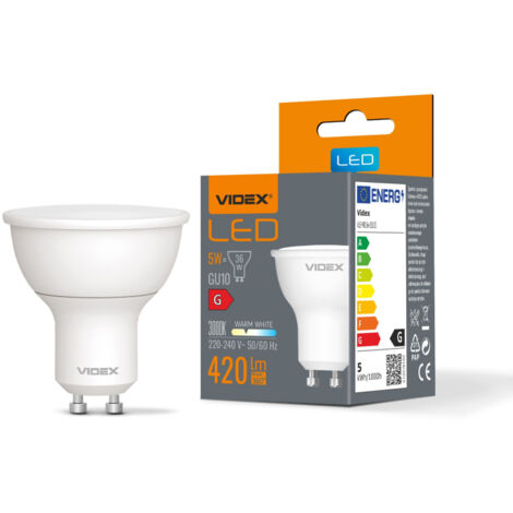Spot MR16 LED GU10 5W 420 lm 3000K blanc chaud Videx