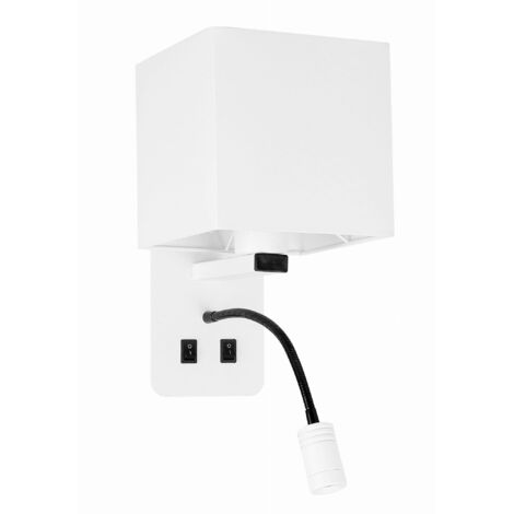 Applique Candellux Magnum blanc/noir 2xE27 LED lecture (1/3)
