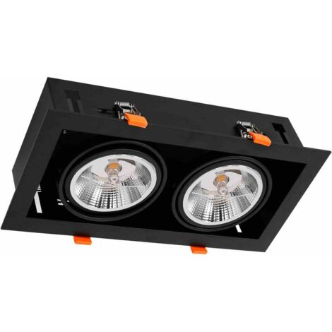 Luminaire encastré Plaza 2xGU10 AR111 Noir (1/5)