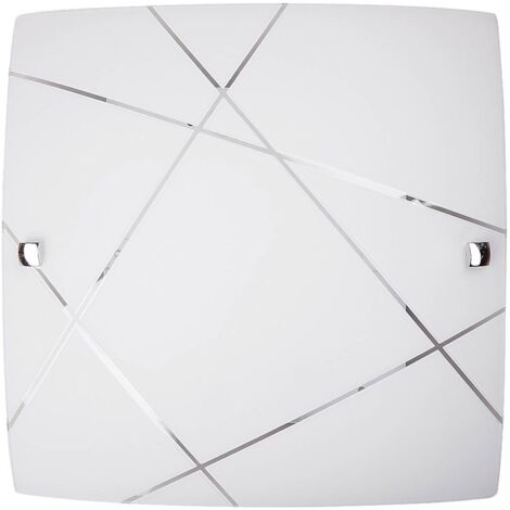 éclairage de plafond verre métallique Phaedra blanc B: 30cm H: 30cm (1/3)