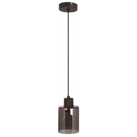 Suspension noire Valerie verre fumé E27 40W Reality