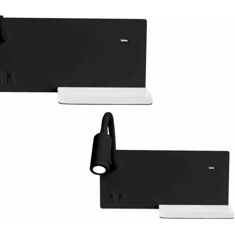 Lampe de nuit avec étagère SHELF BLACK LED 4W+5W+2W (1/5)