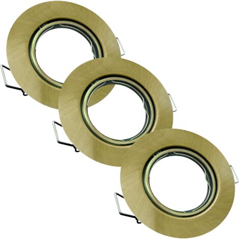 Spot encastré orientable rond patine or 3x Polux OPIN