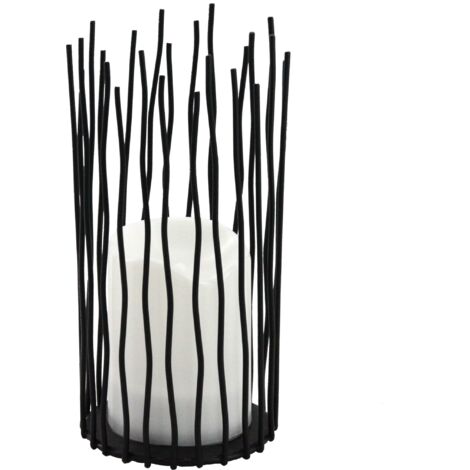 Lampe déco LED NYBORG M noire 22 cm IP44 à piles Polux