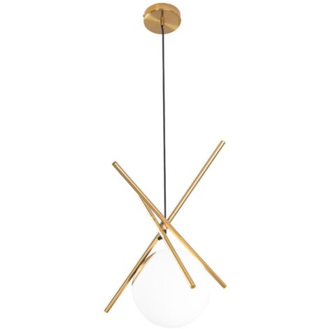 Suspension Maxlight Xena laiton Ø20cm globe blanc E27 (1/3)