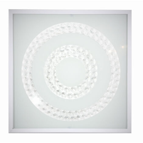Plafonnier LED Candellux LUX 29cm 16W 6500K blanc verre (1/2)