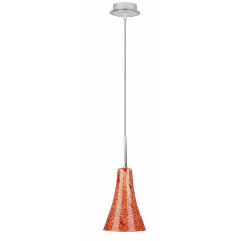 Suspension Candellux RUFI verre orange/argent Ø13 E14 (1/2)