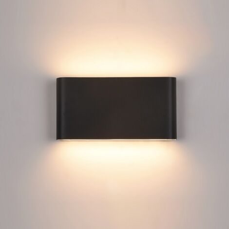 Italux Romano - Applique Murale Extérieure LED Moderne Noir, Blanc Chaud 3000K 720lm, IP44 (1/2)